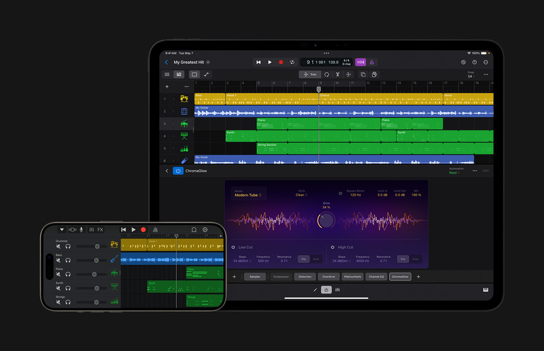 将库乐队的项目导入 iPad 版 Logic Pro。