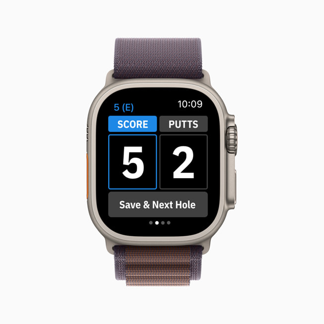 Golfshot 在 Apple Watch 上显示着杆数。