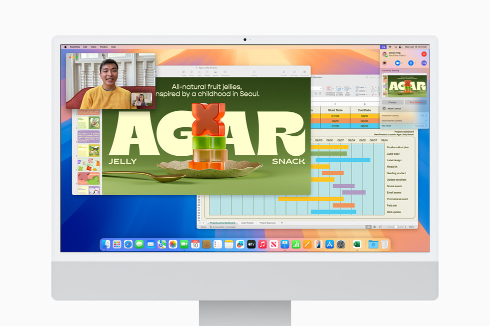 一位用户的 Mac 桌面展示全新的 presenter preview 功能。