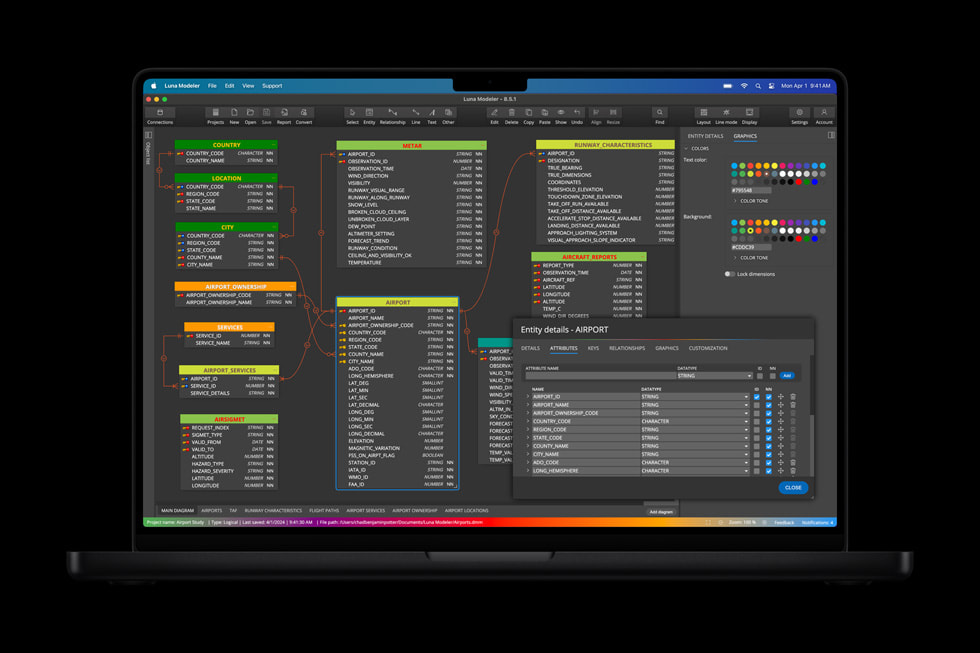 一位用户在新款 MacBook Pro 上使用 Luna Modeler。