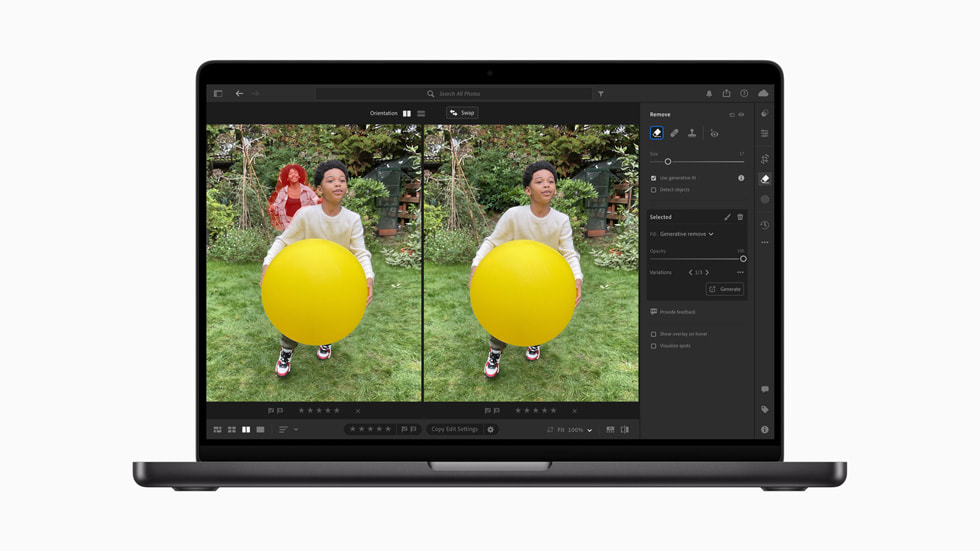 MacBook Pro 上的 Adobe Lightroom。