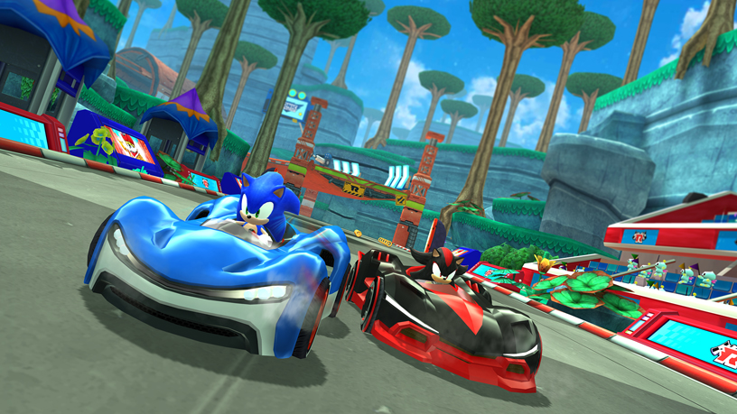 Apple Arcade 中 SEGA《Sonic Team Racing》的游戏画面。