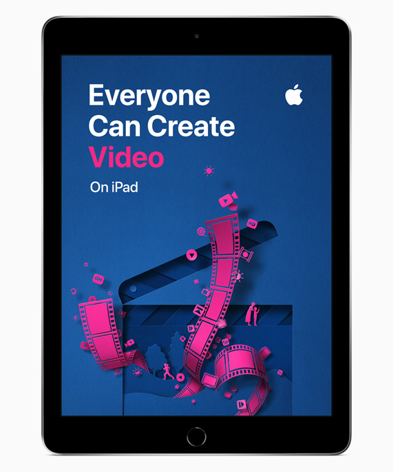 iPad 展示“人人能创造”视频屏幕。