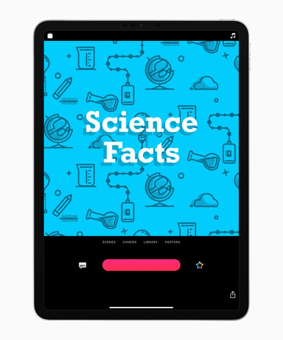 iPad 上可立拍中的《Science Facts》海报。 