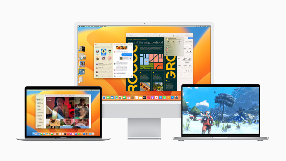 執行 macOS 的 iMac、MacBook Pro 和 MacBook Air。