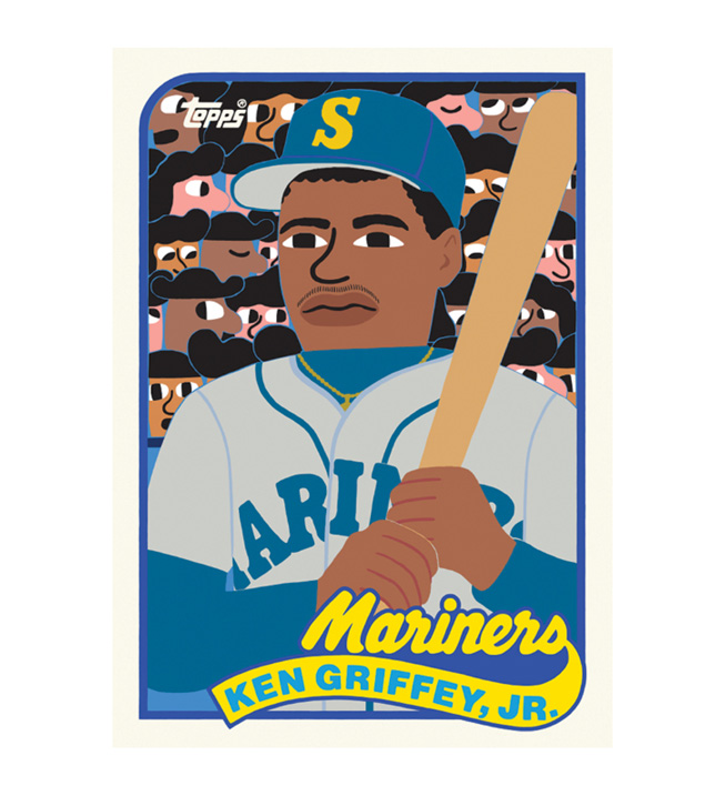 艺术家 Keith Shore 设计的 Ken Griffey Jr. 棒球球星卡。