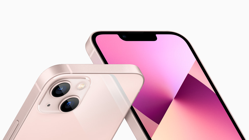 粉色 iPhone 13 的原深感摄像头系统和后置摄像头全新布局