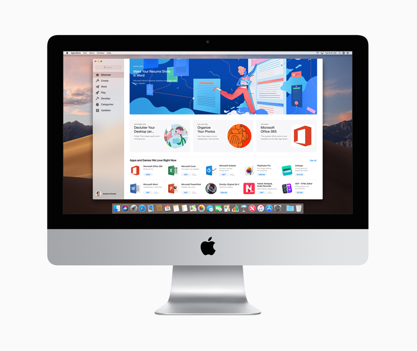 iMac 上的 Mac App Store。