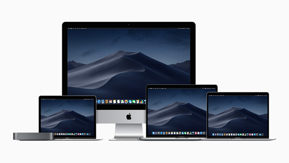 多种型号的 Mac 笔记本和全新深空灰色 Mac mini 及 Mac 台式电脑。