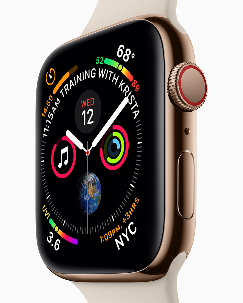 Apple Watch Series 4 经过重新设计，呈现更加优美的外观，具备突破性