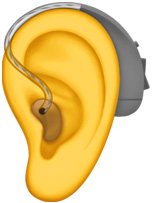 戴着助听设备的耳朵表情符号