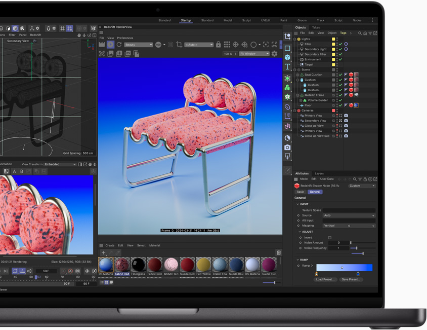 MacBook Pro 屏幕上显示 Cinema 4D