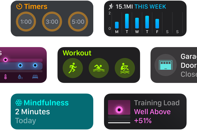 watchOS 的一系列全新 app 小组件